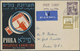 Delcampe - GA Palästina: 1945, Tel Aviv Philatellic Exhibiton Stationery Cards Used (6): Air Mail Registered To London (2), Air To - Palestine