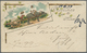 Philippinen: 1899, US 2 C. Unovpt. Tied Oval Bars To Colour Ppc "Private Mailing Card" Showing On Reverse  "Greetings Fr - Philippines