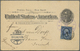 GA Philippinen - Ganzsachen: 1898, Card 1 C. Uprated 1 C. Blue Canc. Violet Double Circle "PHILIPPINE STATION BRANCH SEP - Philippines