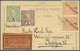 GA Portugiesisch-Indien: 1912/13, Two Letter Cards Registered To Prague/Bohemia:  6 Rs. Uprated 2 T. (no Ovpt.) W. 2 Rs. - Inde Portugaise