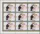 ** Ras Al Khaima: 1972, Toucan Birds, Perforated Issue, Complete Set Of Six Values As Marginal Blocks Of Nine, Unmounted - Ras Al-Khaima