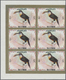 Delcampe - ** Ras Al Khaima: 1972, Toucan Birds, Imperforate Issue, Complete Set Of Six Values As Marginal Blocks Of Six, Unmounted - Ras Al-Khaima