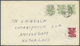 Br Riukiu - Inseln / Ryu Kyu: 1958, 3 C. Bottom Left Corner Copy W. 1 C. Horizontal Strip-3 Tied "NAHA 22.9.58" To Surfa - Ryukyu Islands