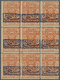 ** Saudi-Arabien - Hedschas - Portomarken: 1922, Postage Due 2 Pia. Orange Overprinted "Mustahak" Sheet Of 3x3, Mint Nev - Saudi Arabia