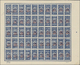 ** Saudi-Arabien - Hedschas - Portomarken: 1922, Postage Due 1 Pia. Blue Complete Sheet Of 50 With Margins, Red Overprin - Saudi Arabia