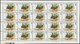 ** Schardscha / Sharjah: 1966, Fishes, 1np. To 10r., Complete Set Of 17 Values As (folded) Sheets Of 20 Stamps With Plat - Sharjah