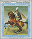 ** Schardscha / Sharjah: 1972, Horsemen, 5r. Souvenir Sheet (Delacroix Painting), Four Copies With Golden "Apollo 16" Ov - Sharjah