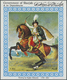 ** Schardscha / Sharjah: 1972, Horsemen, 5r. Souvenir Sheet (Delacroix Painting), Four Copies With Sliver "Apollo 16" Ov - Sharjah