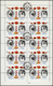 O Schardscha / Sharjah: 1971, Foundation Of UAR, 75dh. On Glazed Paper, Mini Sheet Of Ten Stamps Showing Shift Of Perfor - Sharjah