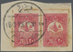 Syrien: 1908, "KNEITRA" Cds. On Piece Bearing Pair 20 Para Rose, Coles Walker No.101, 15 Pts., Few Toned Perfs, Scarce T - Syrie