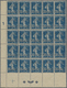 ** Syrien: 1919, T.E.O. 2 Pia. On 25c. Blue Block Of 25 With Bottom Margin And Numeral Gutter Margin "7" At Left, Mint N - Syria