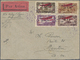 Br Syrien: 1926, War Refugee's Relief, Four Airmail Stamps On Airmail Cover From Damascus 15.7.29 (violet C.d.s.) To Men - Syrie