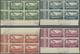 Delcampe - O Syrien: 1934, 10th Anniversary Of Republic, 0.10pi. To 100pi., Complete Set Of 29 Values As Marginal Blocks Of Four Fr - Syrie