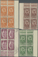 Delcampe - O Syrien: 1934, 10th Anniversary Of Republic, 0.10pi. To 100pi., Complete Set Of 29 Values As Marginal Blocks Of Four Fr - Syrie