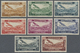 * Syrien: 1934, 10 Years Republic Air Mail Issue 10 Proofs Without Value In Issued Colors, Mint Hinged, Very Fine And A - Syrie