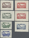 (*) Syrien: 1934, 10 Years Republic Air Mail Issue Seven Die Proofs Without Value On Thin Paper In Different Colors, Ver - Syria