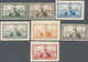 (*) Syrien: 1942, Independence President El-Husni Seven Proofs On Card In Different Colors Without Value, Fine And Very - Syria