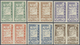 ** Syrien: 1943, Proclamation Of The Syrian Unity 1 P.-50 P. Imperforated, Complete Set With Nine Horizontal Pairs, Mint - Syria