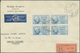 Br Syrien: 1945, President Shukri Al-Quwatli, 25pi. Blue, Imperforate Mini Sheet With Four Stamps On Registered Airmail - Syrie