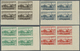 Delcampe - ** Syrien: 1952, Definitives "Buildings", Complete Set Of 13 Values, IMPERFORATE Marginal Blocks Of Four From The Lower - Syrie