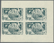 ** Syrien: 1955, 10th Anniversary Of U.N., IMPERFORATE COLOUR PROOFS, Complete Set Each As Marginal Block Of Four On Gum - Syria