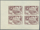 Delcampe - ** Syrien: 1955, 10th Anniversary Of U.N., IMPERFORATE COLOUR PROOFS, Complete Set Each As Marginal Block Of Four On Gum - Syria