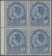**/*/ Thailand: 1904, 1 A./14., A Left Margin Block-4 With Ovpt. Misplaced Or Missing, Top Pair First Mount LH, Bottom P - Thaïlande
