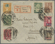 Br Thailand: 1909/14, 7 Values Tied "Bangkok7 17.4.14" To Small Size Registered Cover To Spain,  Via "Bangkok1 18.4.14" - Thaïlande