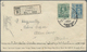 Thailand: 1910, Registered Cover 32 St. Rate Including 2 St. Orange & Green Block Of Four On Reverse, With Black Label " - Thaïlande