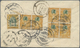 Thailand: 1910, Registered Cover 32 St. Rate Including 2 St. Orange & Green Block Of Four On Reverse, With Black Label " - Thaïlande