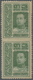 * Thailand: 1912 'King Vajiravudh' 3s. Green Vertical Pair, Vienna Printing, Variety IMPERFORATED BETWEEN, Mint Hinged, - Thaïlande