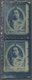 (*) Thailand: 1918 King Vajiravudh's "DUSIT THANI" Stamp In Blue On Thick Paper, Perforated Vertical Pair, Imperforated - Thailand