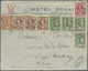 Br Thailand: 1922. Illustrated Envelope Written From The 'Hotel Royal, Bangkok' Addressed To France Bearing SG 147, 2s B - Thaïlande
