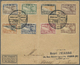 Br Thailand: 1925. Registered Air Mail Envelope (vertical Fold) Addressed To Paris Bearing SG 230-237 Set Of Eight Tied - Thaïlande