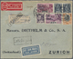 Br Thailand: 1932. Registered Air Mail Envelope Addressed To Switzerland Bearing SG 258, 50s Black And Orange, SG 271, 5 - Thaïlande