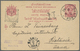 GA Thailand - Ganzsachen: 1892, UPU Card 4 Atts Canc. "BANGKOK 2 11 8 92" To Batavia/Java W. Aug. 20 Arrival, Bold Capit - Thailand