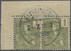 O/ Thailand - Stempel: SIAMESE POST OFFICES IN CAMBODIA 1907. Indo-China SG 30, 1c Olive-green (left Top Corner Pair) Ca - Thaïlande