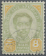 O Thailand - Stempel: NANGOKING, Faint Strike On 1887/1891 8a. Green And Yellow (faded Colour, Short Perf.). Rare Postma - Thaïlande