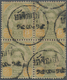 /O Thailand - Stempel: "PRACHINBURI" Native Cds On 1887 8a. Block Of Four, One Complete And Further Part Strikes In Blac - Thailand