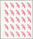 ** Schardscha / Sharjah: 1972. Progressive Proof (6 Phases) In Complete Sheets Of 25 For The 25dh Value Of The BIRDS Ser - Sharjah