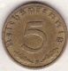 5 Reichspfennig 1938  F (STUTGART) .   Bronze-aluminium - 5 Reichspfennig