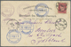 Br Thematik: Arktis / Arctic: 1898 VERY RARE SPITZBERGEN CAPTAIN BADE ROUNDTRIP CARD WITH ALL  6 DIFFERENT HANDSTAMPS Ap - Altri & Non Classificati