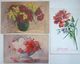 Cpa LOT 3X Litho Illustrateur THEO GOETHALS - E. LENGNICK PRECURSEUR THEME FLEUR OEILLET VASE - Sammlungen & Sammellose