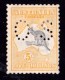 Australia 1918 Kangaroo 5/- Grey &amp; Yellow 3rd Wmk Perf OS MH - Ewe-Faced Variety - Neufs