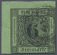 O Baden - Marken Und Briefe: 1852, 6 Kr. (dunkel)gelblichgrün Als Linke Obere Bogenecke Mit Nummernste - Other & Unclassified