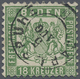 O Baden - Marken Und Briefe: 1862, 18 Kr. Grün Mit K2 &bdquo;KARLSRUHE 5 AUG&rdquo;, Linke Obere Ecke Repariert, S - Autres & Non Classés