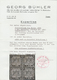** Baden - Marken Und Briefe: 1868, 7 Kr. Hellblau Im Postfrischen 4-er Block Mit Altattest Bühler "in - Andere & Zonder Classificatie