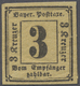 ** Bayern - Portomarken: 1862, 3 Kr. Schwarz/bräunlichgelb, Postfrische ANDRUCKPROBE, Breitrandig Und F - Andere & Zonder Classificatie