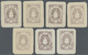 (*) Bayern - Telegrafenmarken: 1876, 17 Ungezähnte Vorlagedrucke Je Als Einzelabzüge In Verschiedenen Br - Autres & Non Classés