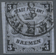 O Bremen - Marken Und Briefe: 1855, 3 Gr. Schwarz Auf Waagrecht Gestreiftem Blaugrauen Papier Mit K2 " - Brême